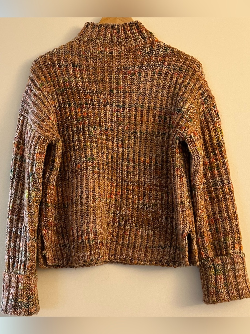 Madewell Rayner Chunky Ribbed Marled Mockneck Sweater - Size S